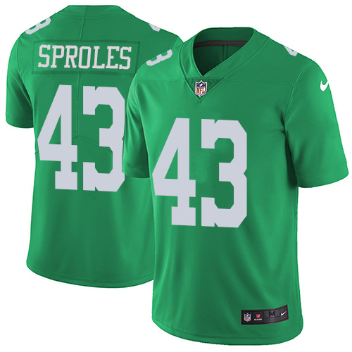 Nike Eagles #43 Darren Sproles Green Men's Stitched NFL Limited Rush Jersey - Click Image to Close